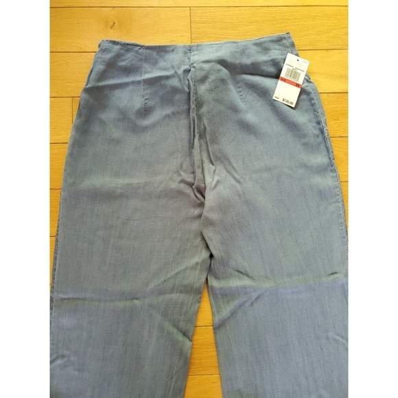 Michael Kors blue soft tie waist wide leg pant XS - Picture 3 of 4